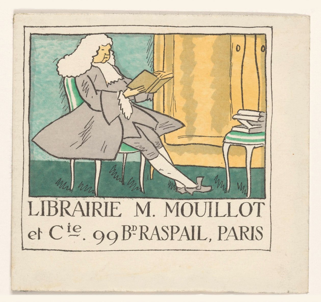 Business Card of Bookstore M. Mouillot et cie in Paris by Anonymous