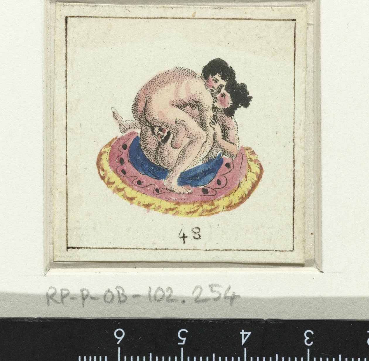 Lovers Lying on a Round Carpet, Eight Erotic Scenes (series title) by Anonymous