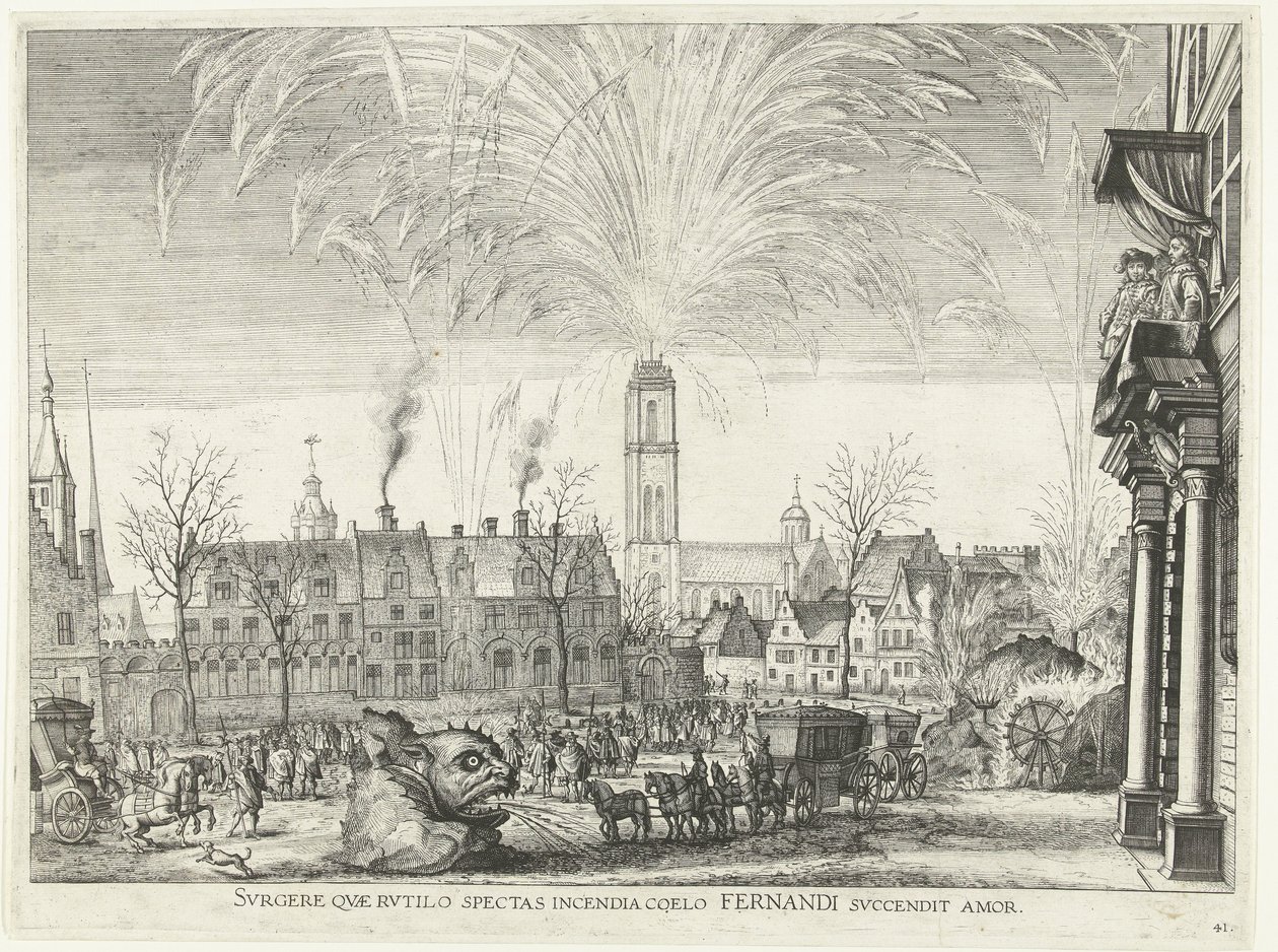 Fireworks; Entry of Ferdinand into Ghent in 1635 by Anonymous