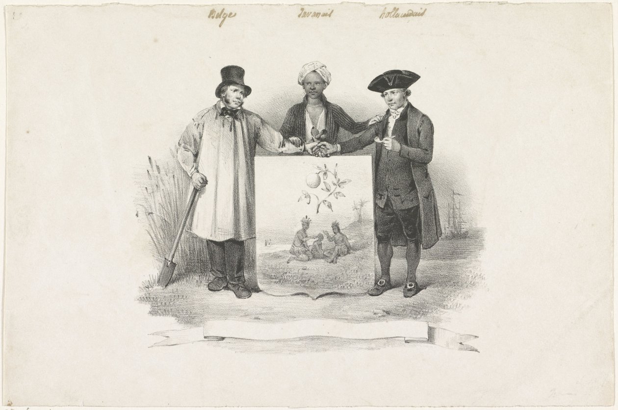 Coat of Arms with Belgian, Javanese, and Dutchman, 1826 by Anonymous