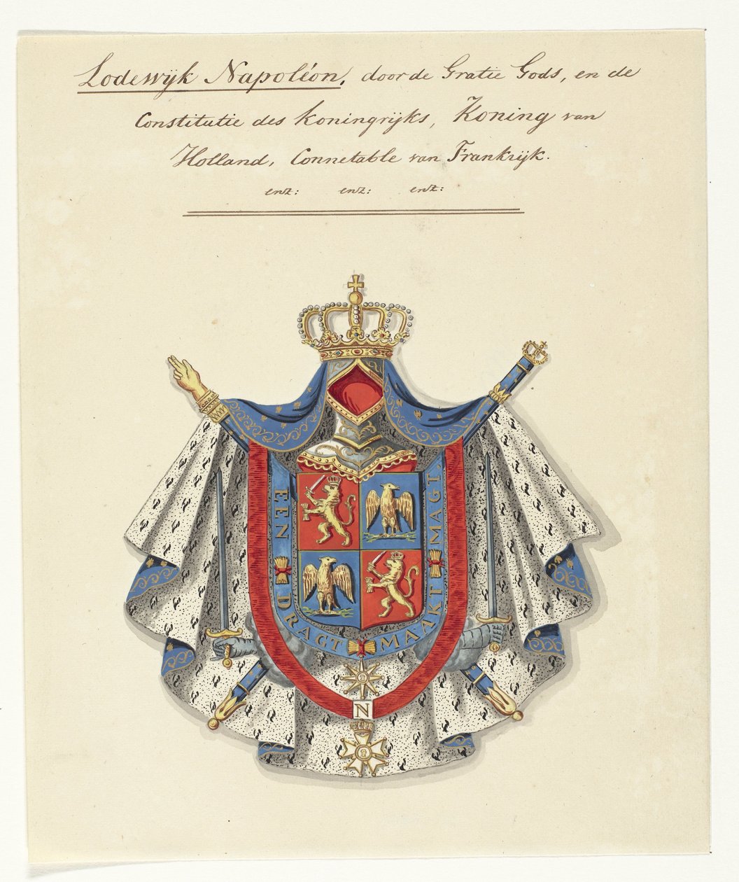 Coat of Arms of Louis Napoleon Bonaparte, King of Holland by Anonymous