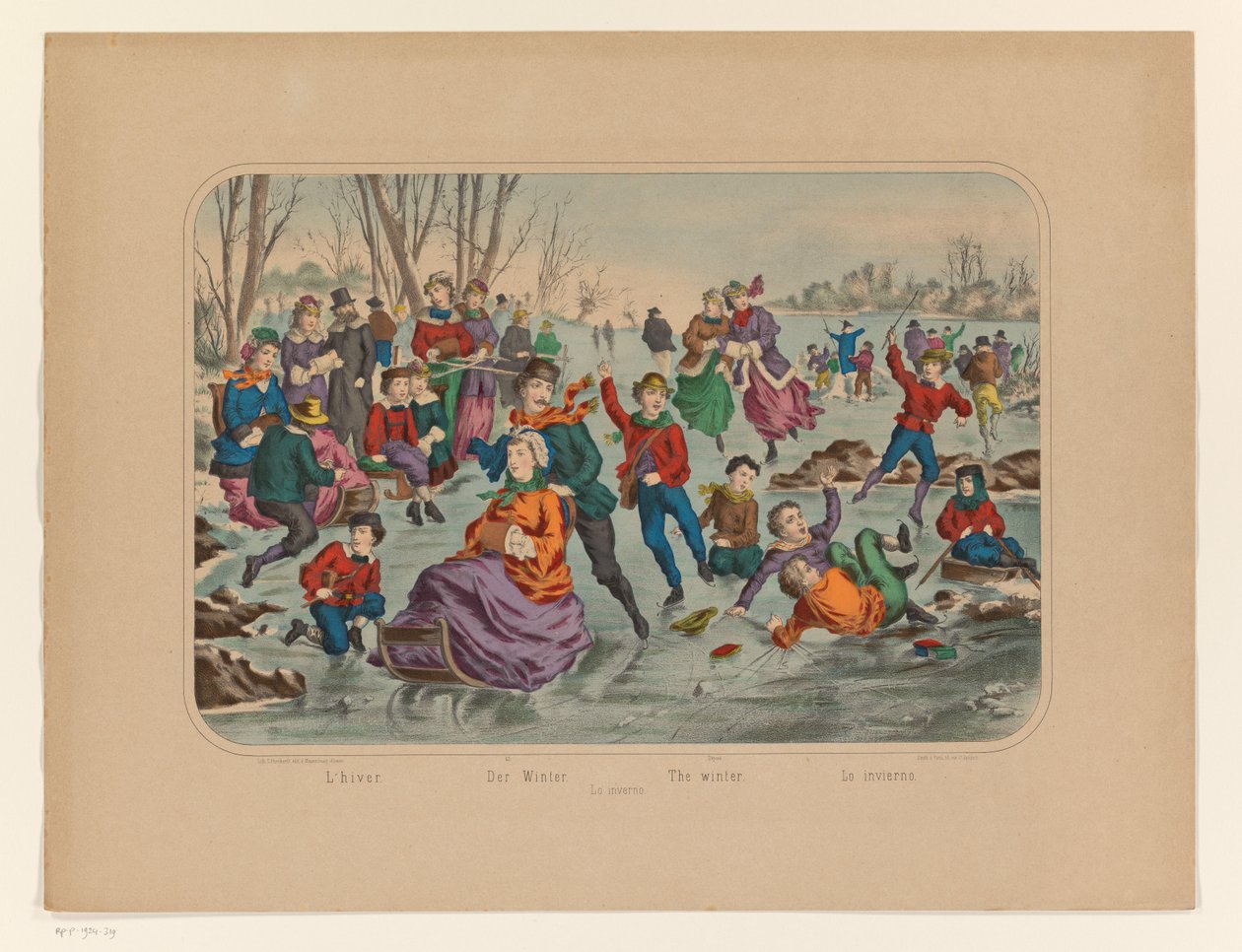 Winter Landscape with Skaters by Anonymous