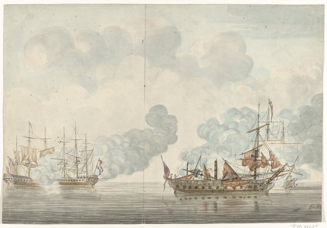 Naval Battle at Cadiz, 1781 by Anonymous