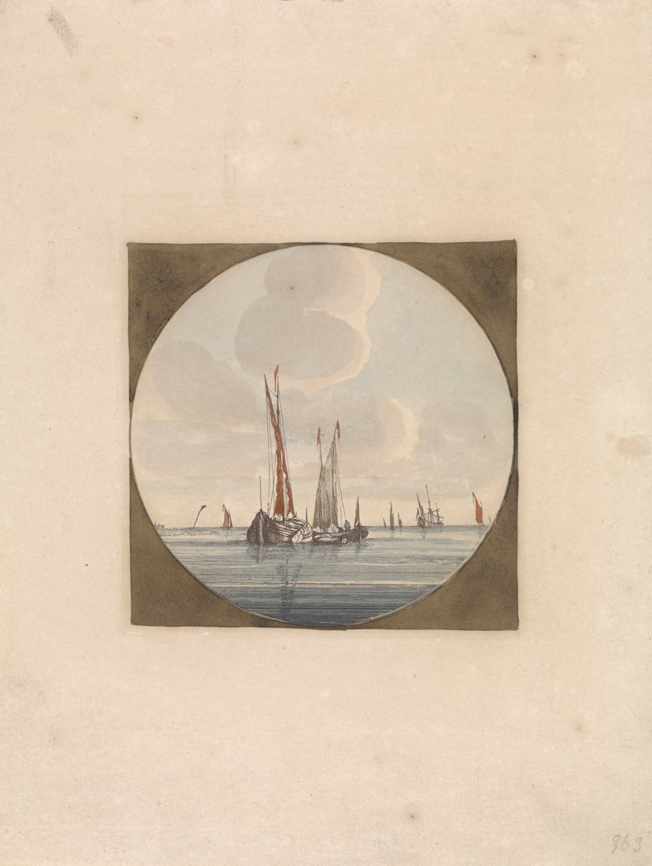 Sailing Ships on Calm Sea (Ships at Sea, Series B) by Anonymous