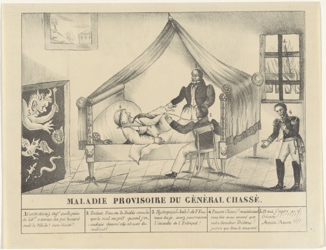 Sickbed of General Chassé, 1830 by Anonymous