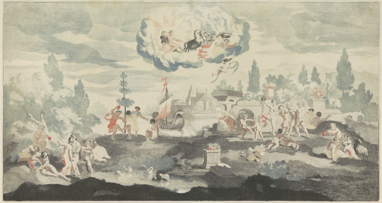 Sun God Apollo Riding His Chariot Across the Sky by Anonymous
