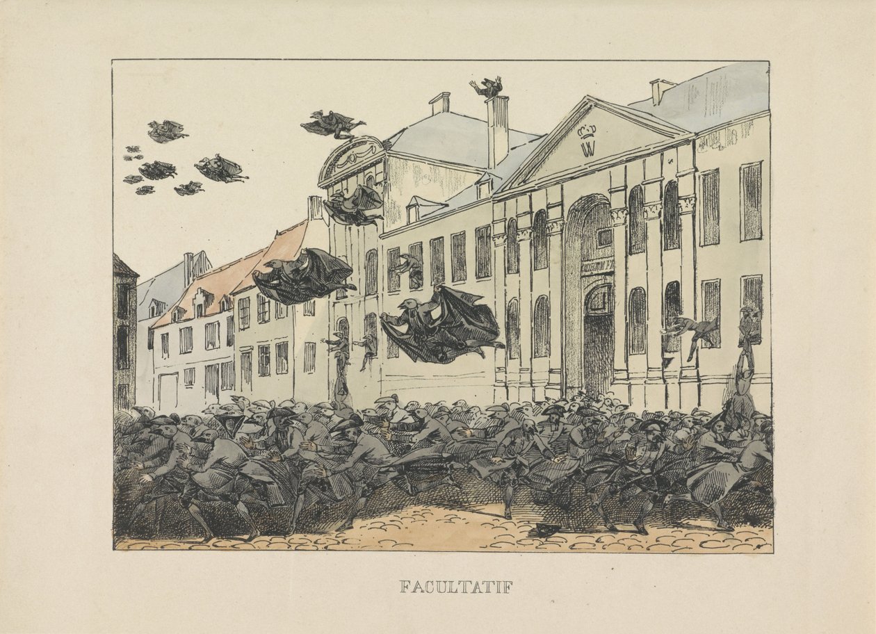 Black Ravens Fleeing the Collegium Philosophicum, 1829 by Anonymous