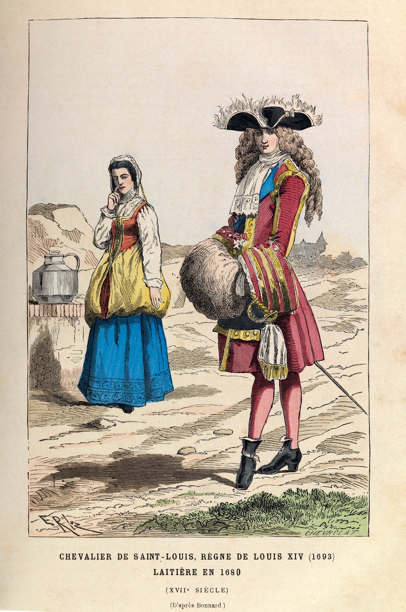 Knight of the Order of Saint Louis, reign of King Louis XIV 1693, and dairymaid by Anonymous Anonymous
