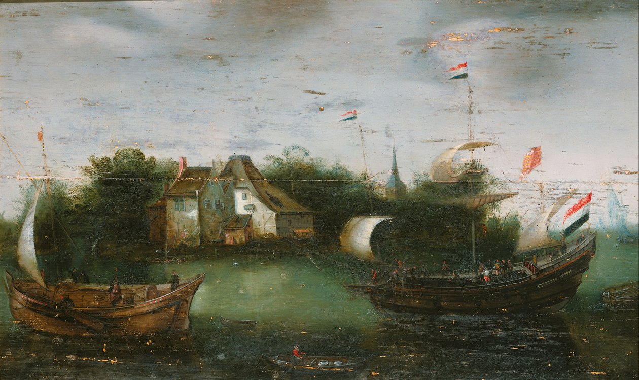A Sea-going Vessel Sailing into an Inland Waterway by Anonymous Anonymous