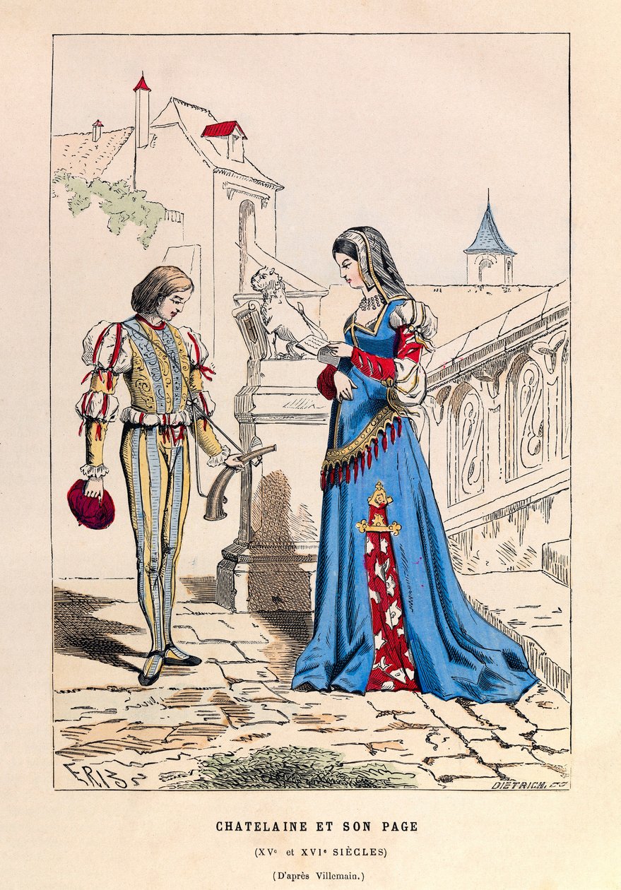 Chatelaine and Her Page 15th Century - Private Collection by Anonymous Anonymous