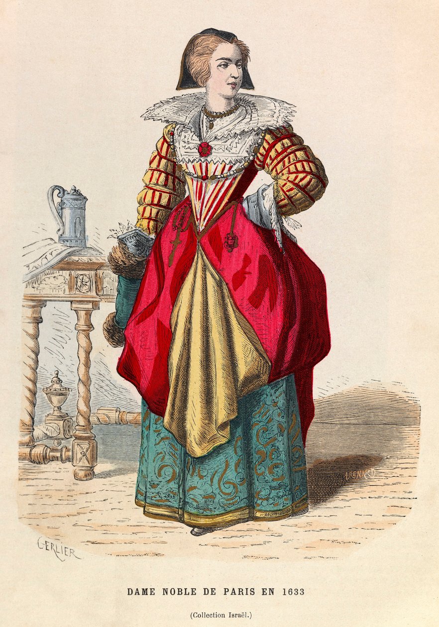 A Noble Lady of Paris 1633 - A Noblewoman at Paris 17th Century by Anonymous Anonymous