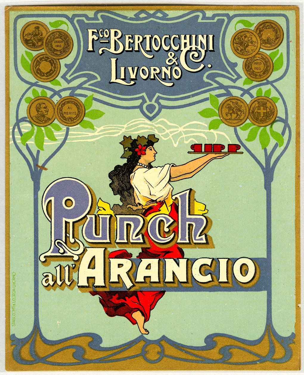 Advertisement for orange punch (Chromolithography 1905) by Anonymous Anonymous