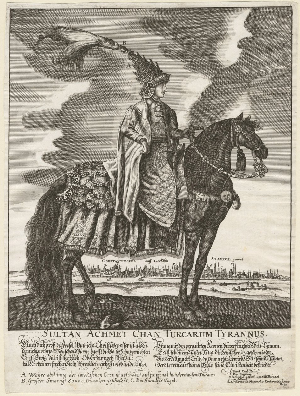 Sultan Ahmed III (1673-1736) - Anonymous - 1710 - Copper engraving - Private Collection by Anonymous Anonymous