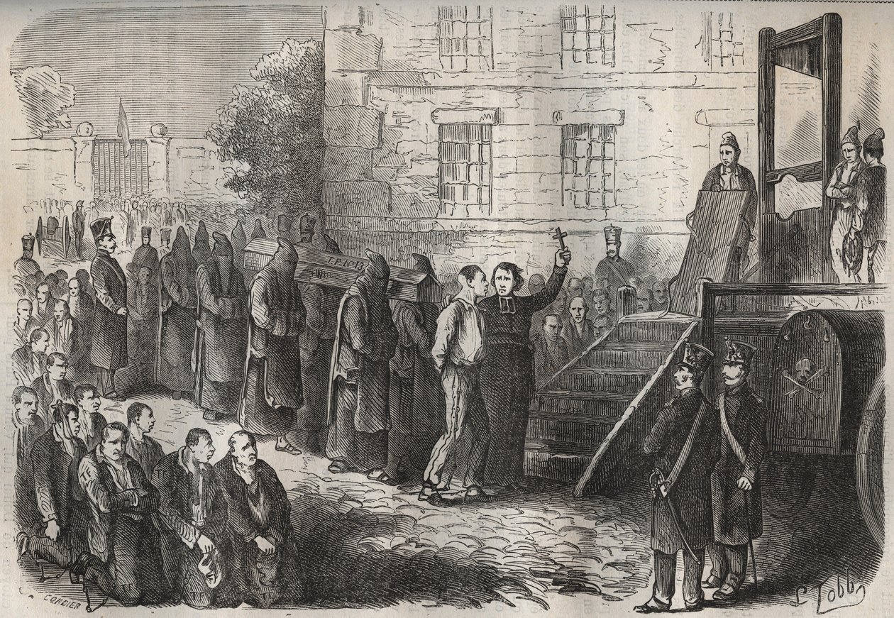 An execution at the Toulon Bagne in the 19th century. Engraving in 