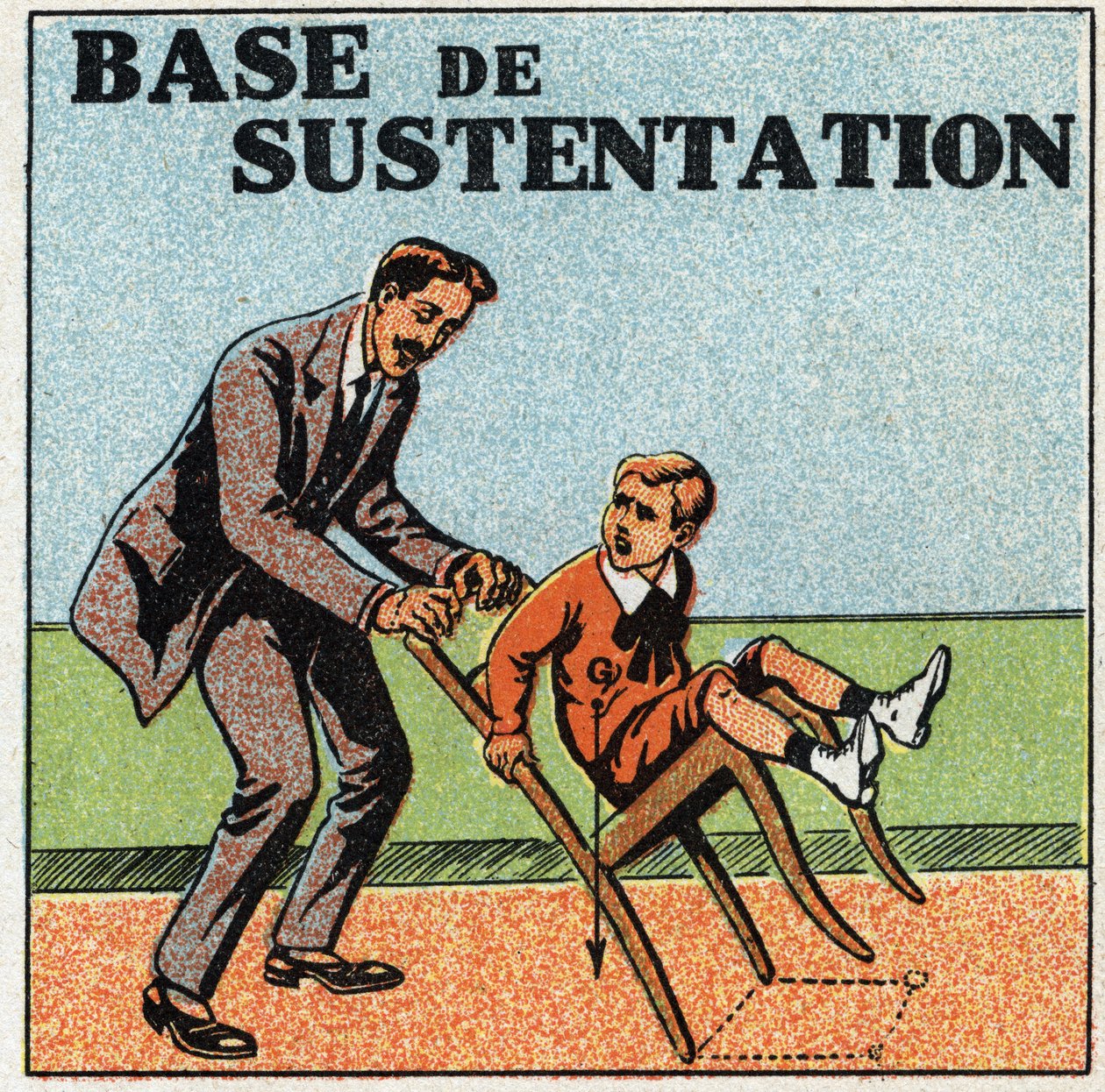 Balance of solids: basis for sustaining. Anonymous illustration of 1925. Private collection. by Anonymous Anonymous