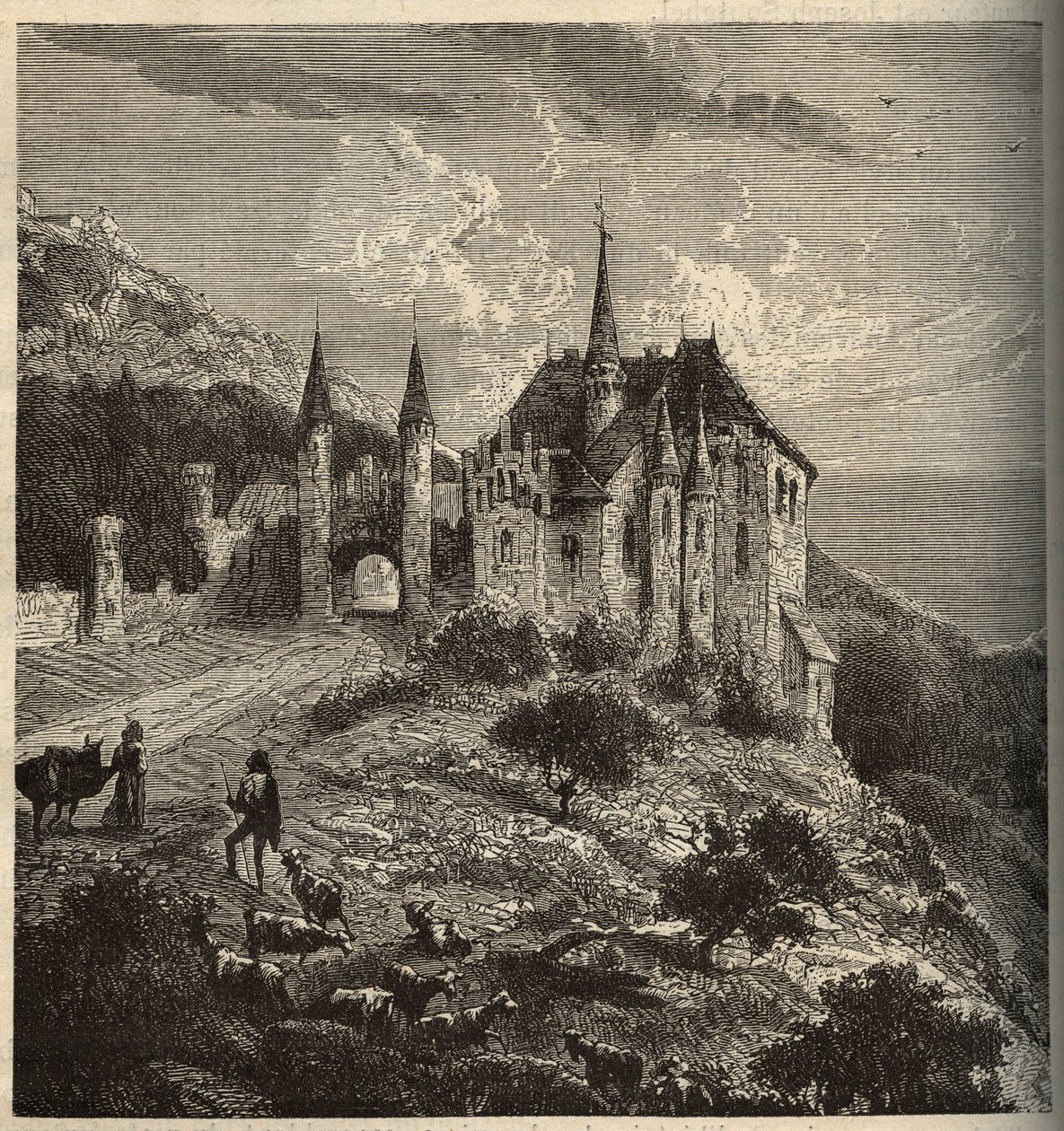 Chateau du Montet - Vandoeuvre-les-Nancy - Lorraine - engraving in 
