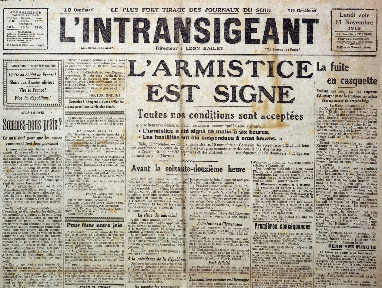Detail of 25989: One of The Intransigent of 11/11/1918 announcing the ...