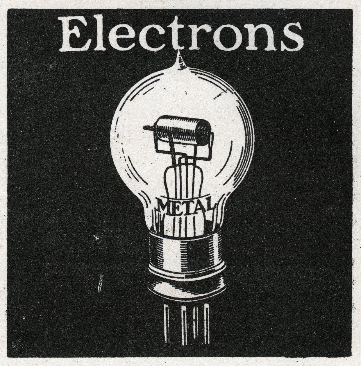 Electric phenomena: electrons. Anonymous illustration of 1925. Private collection. by Anonymous Anonymous