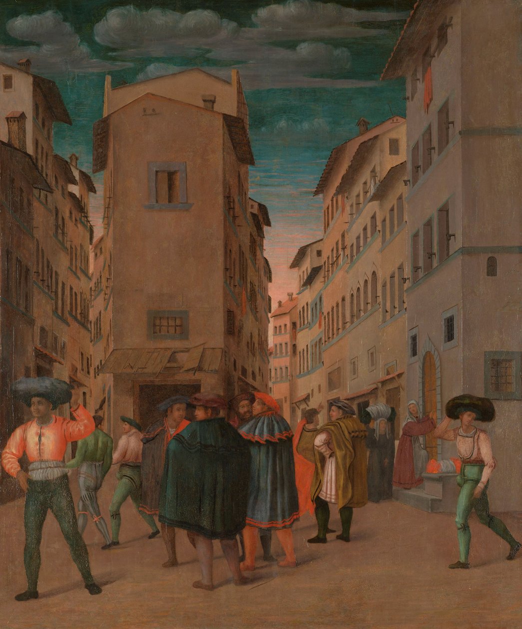 Florentine Street Scene with Twelve Figures by Anonymous Anonymous