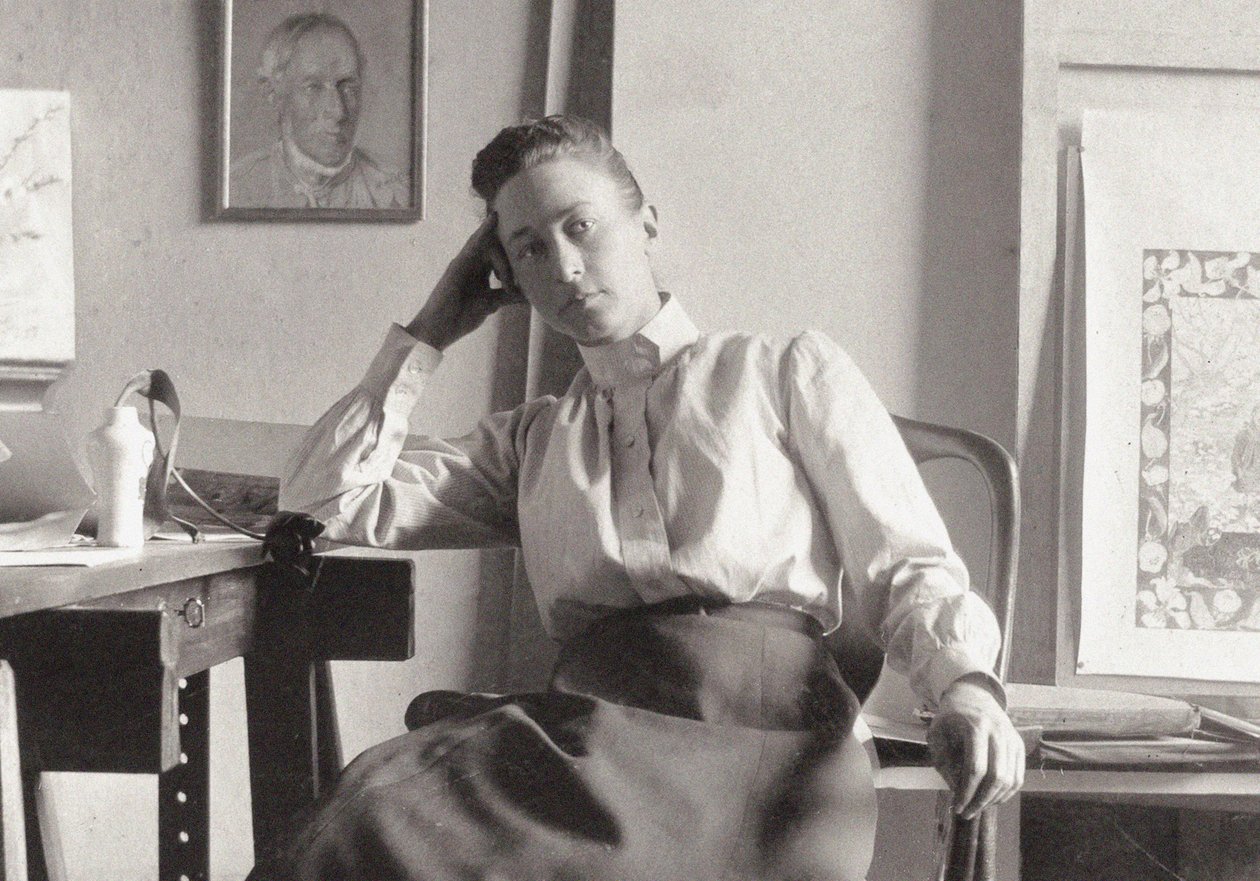 Hilma af Klint in her studio at Hamngatan, Stockholm, c. 1895 by Anonymous Anonymous