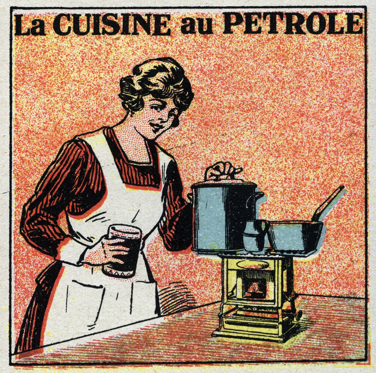 Home Heating: The Kitchen with Oil. Anonymous Illustration from 1925. Private Collection by Anonymous Anonymous