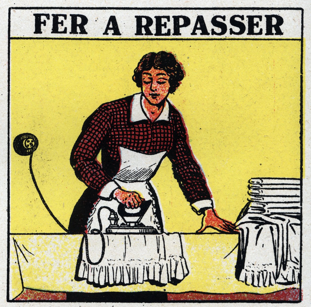 Household Uses of Electricity: Iron. Anonymous Illustration from 1925. Private Collection. by Anonymous Anonymous