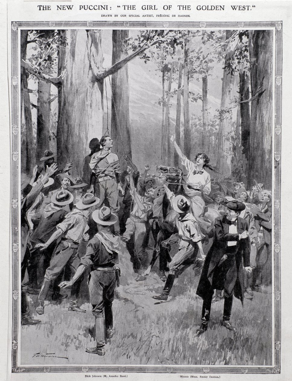 Illustration for The Girl of the West, opera by Puccini by Anonymous Anonymous