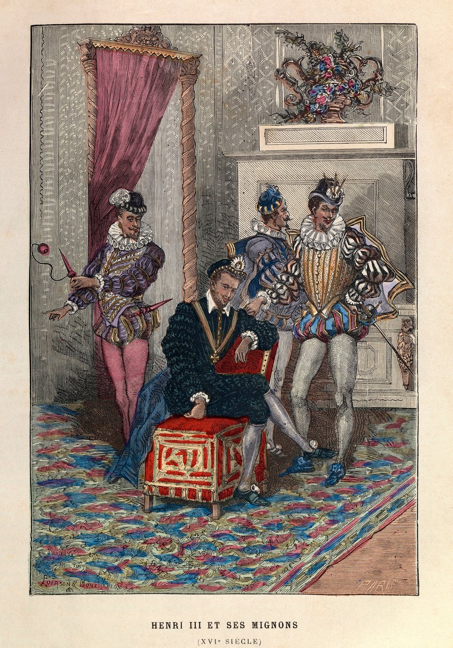 King Henry III (1551 - 1589) and His Mignon - King Henry III of France and His Favourites by Anonymous Anonymous