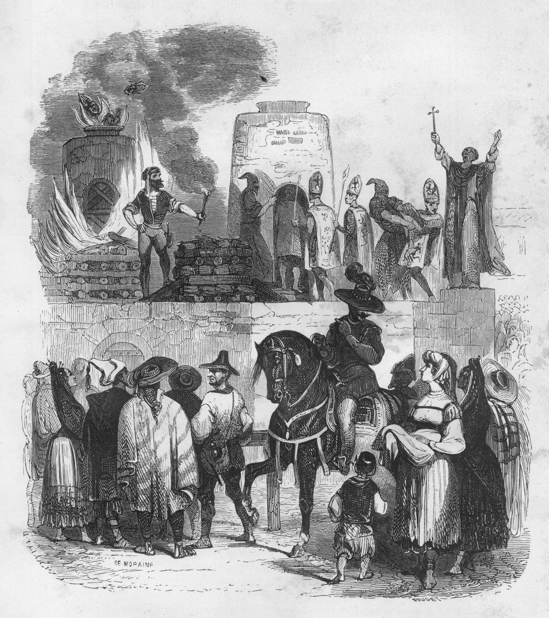 Le Bruloir - burning at the stake - death by burning - Illustration in 