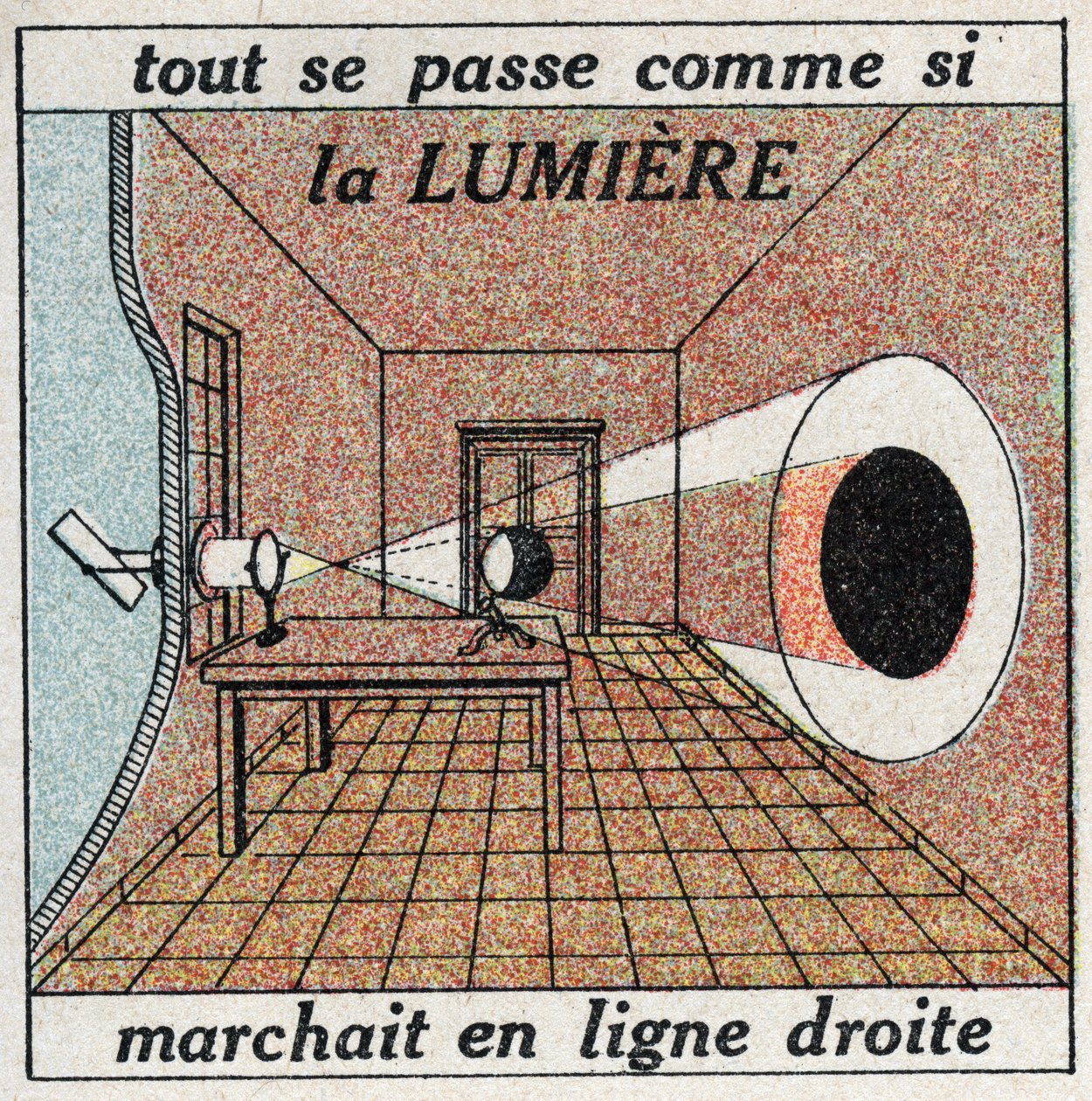 Light Propagation: Everything Happens as if the Light Was Running in a Straight Line. Anonymous Illustration from 1925. Private Collection by Anonymous Anonymous