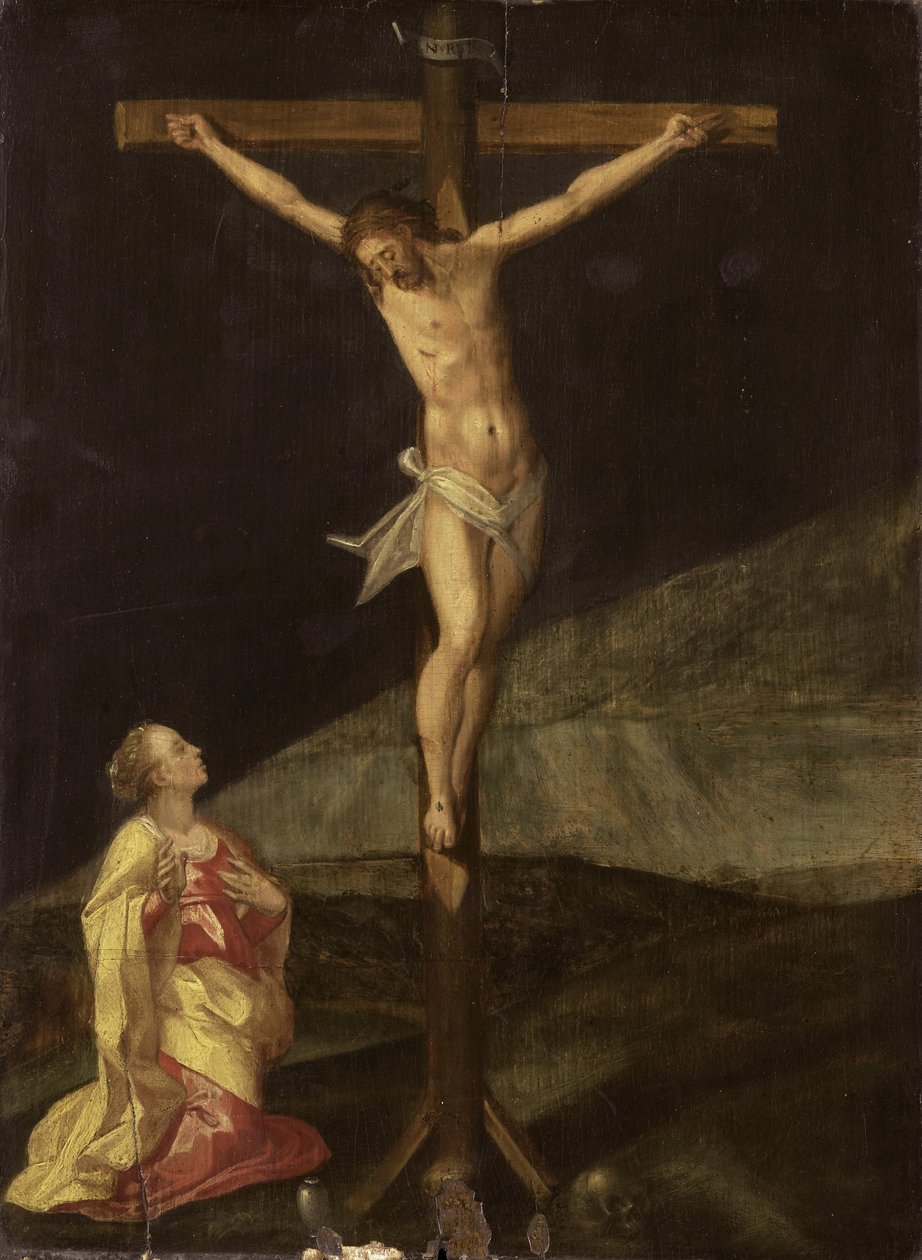 Mary Magdalene at the Foot of the Cross by Anonymous Anonymous