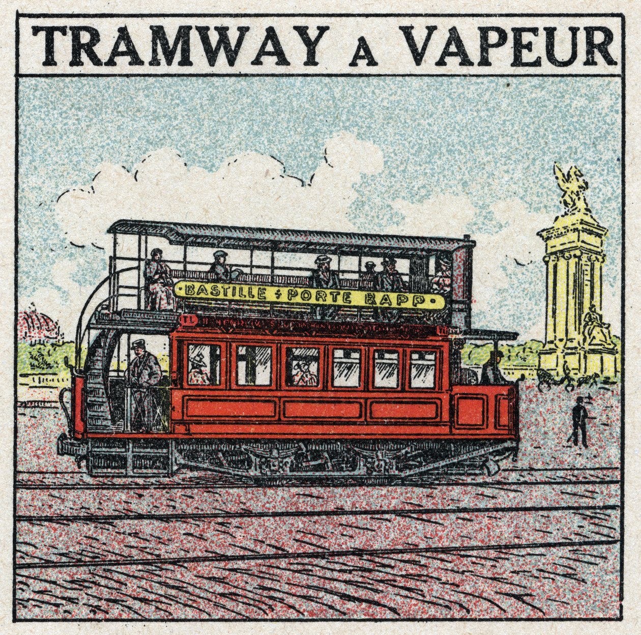 Mechanical Traction: Steam Tram in Paris at the End of the 19th Century by Anonymous Anonymous