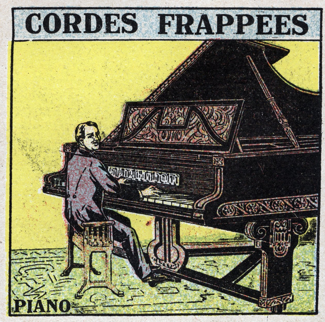 Musical Instruments: Batted String Instruments. A Piano Player. Anonymous Illustration from 1925. Private Collection by Anonymous Anonymous
