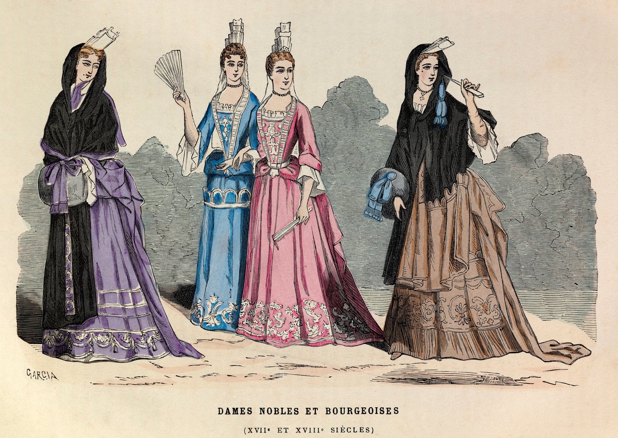 Noble and Bourgeois Ladies Costumes in the 17th and 18th Century - Noblewoman 17th Century by Anonymous Anonymous