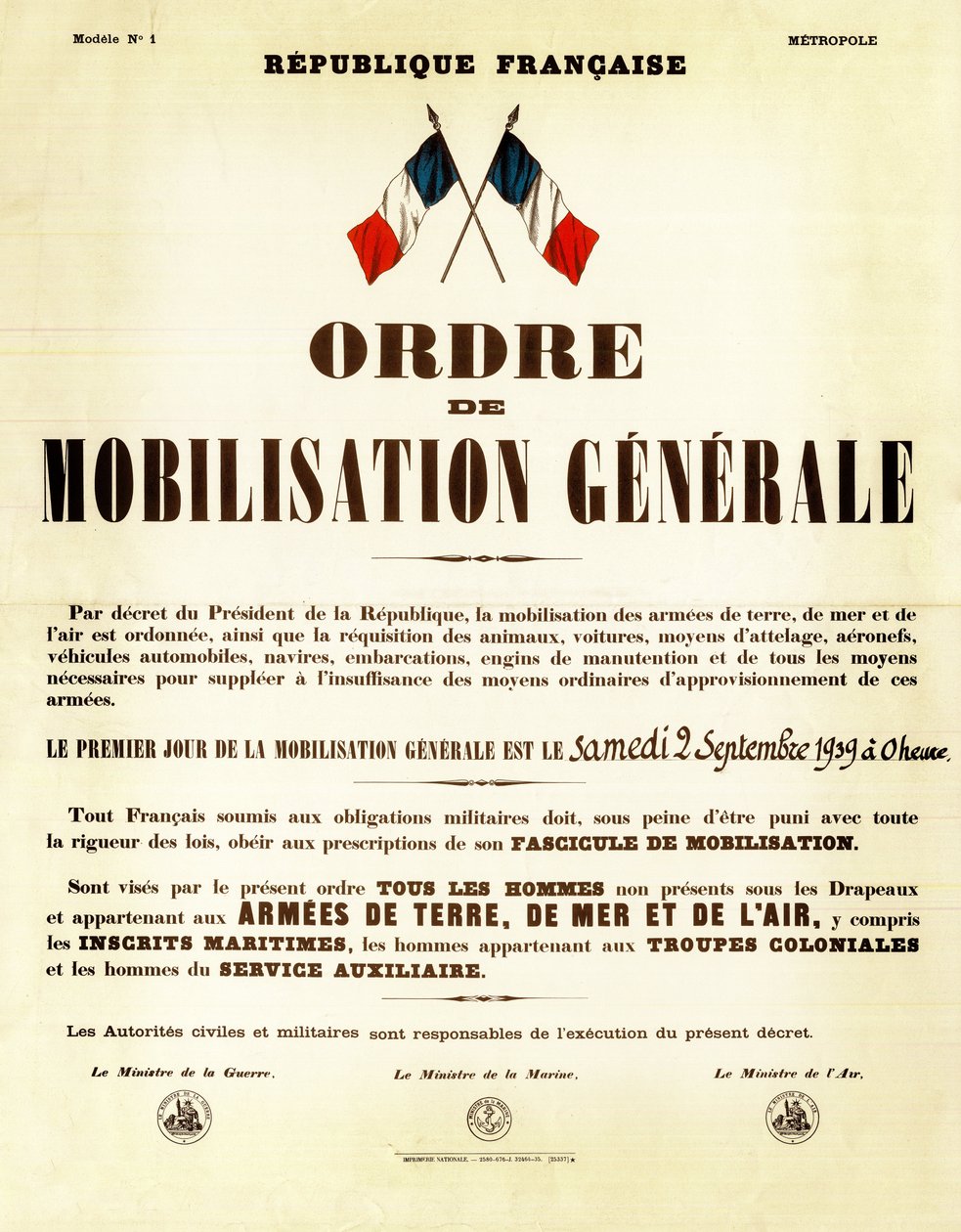 Order of mobilization in France September 02 by Anonymous Anonymous