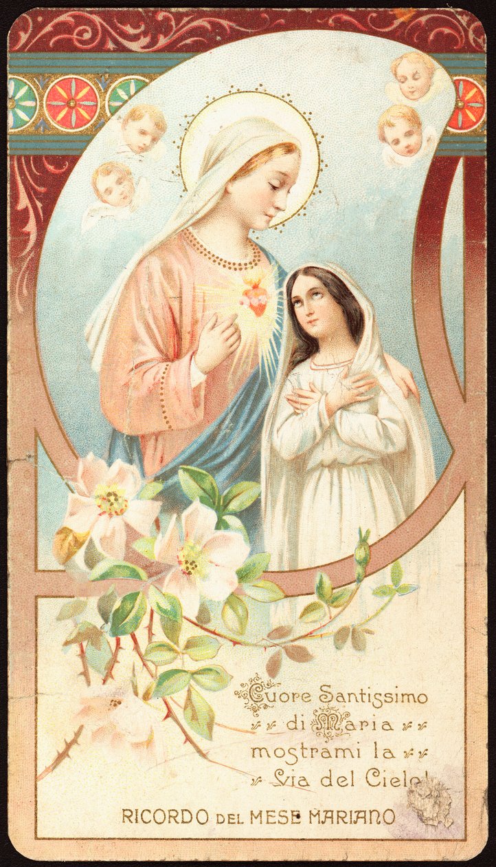 Our Lady Protecting and Guiding the Way to Heaven - 20th century pious image - Private collection by Anonymous Anonymous