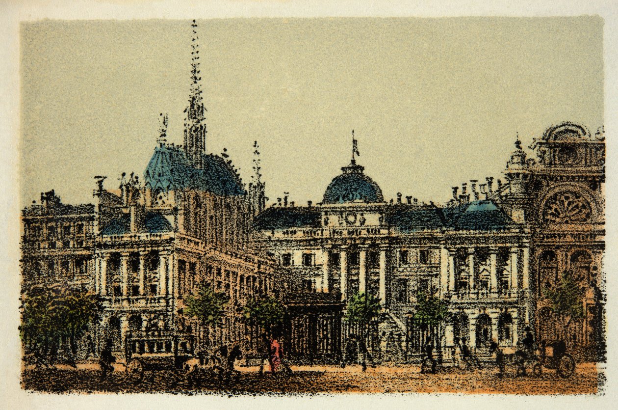 Paris in 1874: The Palace of Justice and the Sainte Chapelle - private collection by Anonymous Anonymous