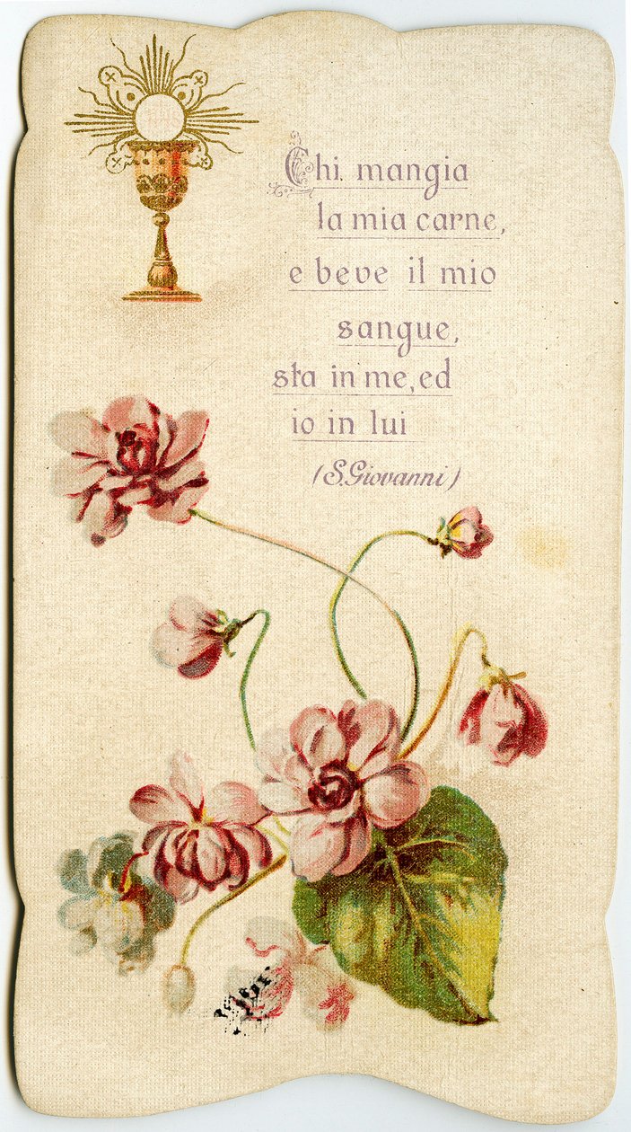 Eucharist, Whoever eats my body and drinks my blood abides in me and I in him (engraving) by Anonymous Anonymous