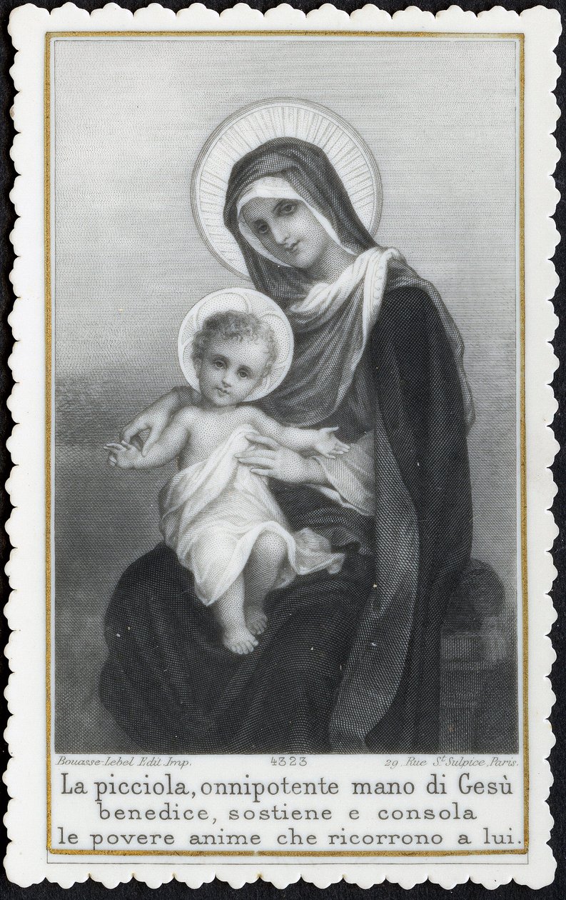 Jesus as a Child in the Arms of His Mother Mary by Anonymous Anonymous