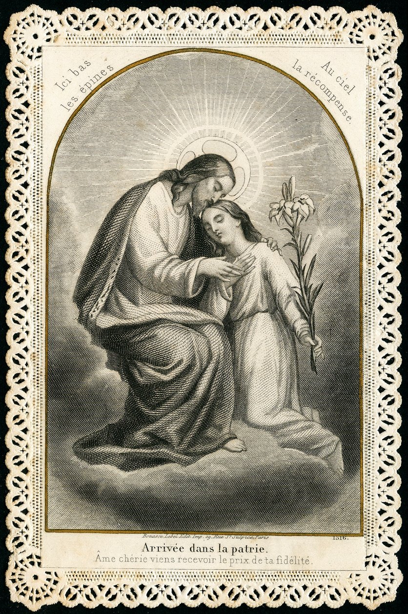 Pious image: Jesus receiving the souls of the faithful by Anonymous Anonymous