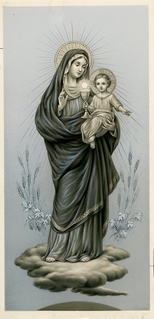 Virgin and Child with the Blessed Sacrament (engraving) by Anonymous Anonymous