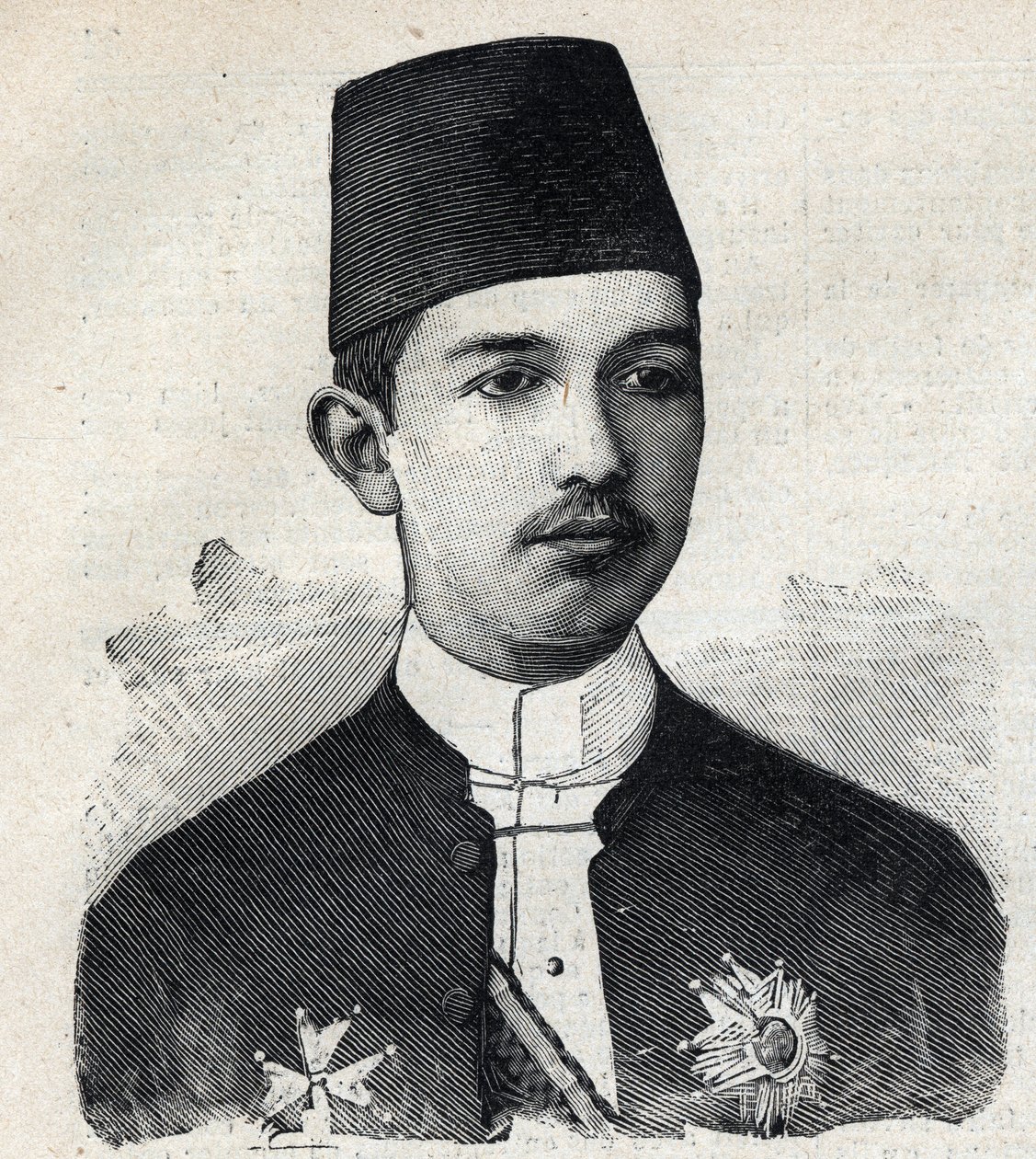 Portrait of Abbas II Pasha (1874-1944), Vice King of Egypt. Engraving in Le Petit Parisien by Anonymous Anonymous