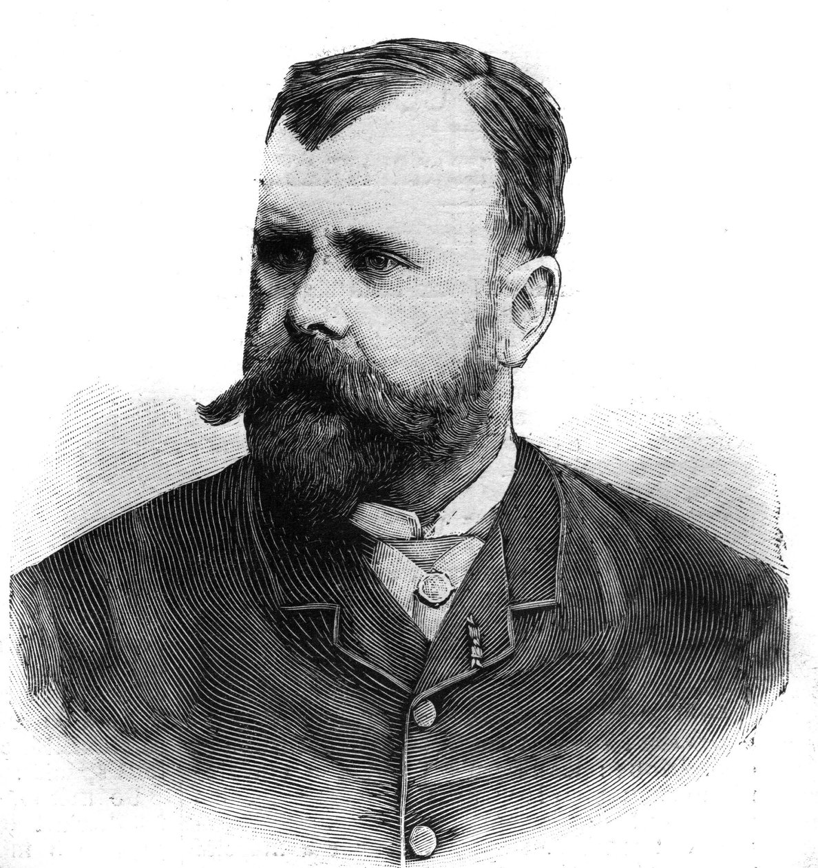 Portrait of Albert Maignan, French painter. Engraving in 