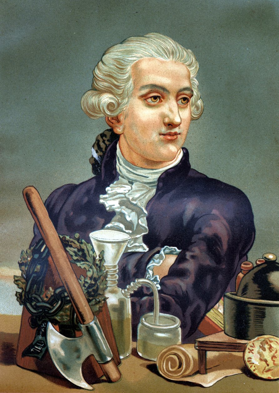 Portrait of Antoine Laurent de Lavoisier (1743 - 1794), French Chemist. After La Ciencia y sus Hombres by Louis Figuier. Barcelona 1881 by Anonymous Anonymous