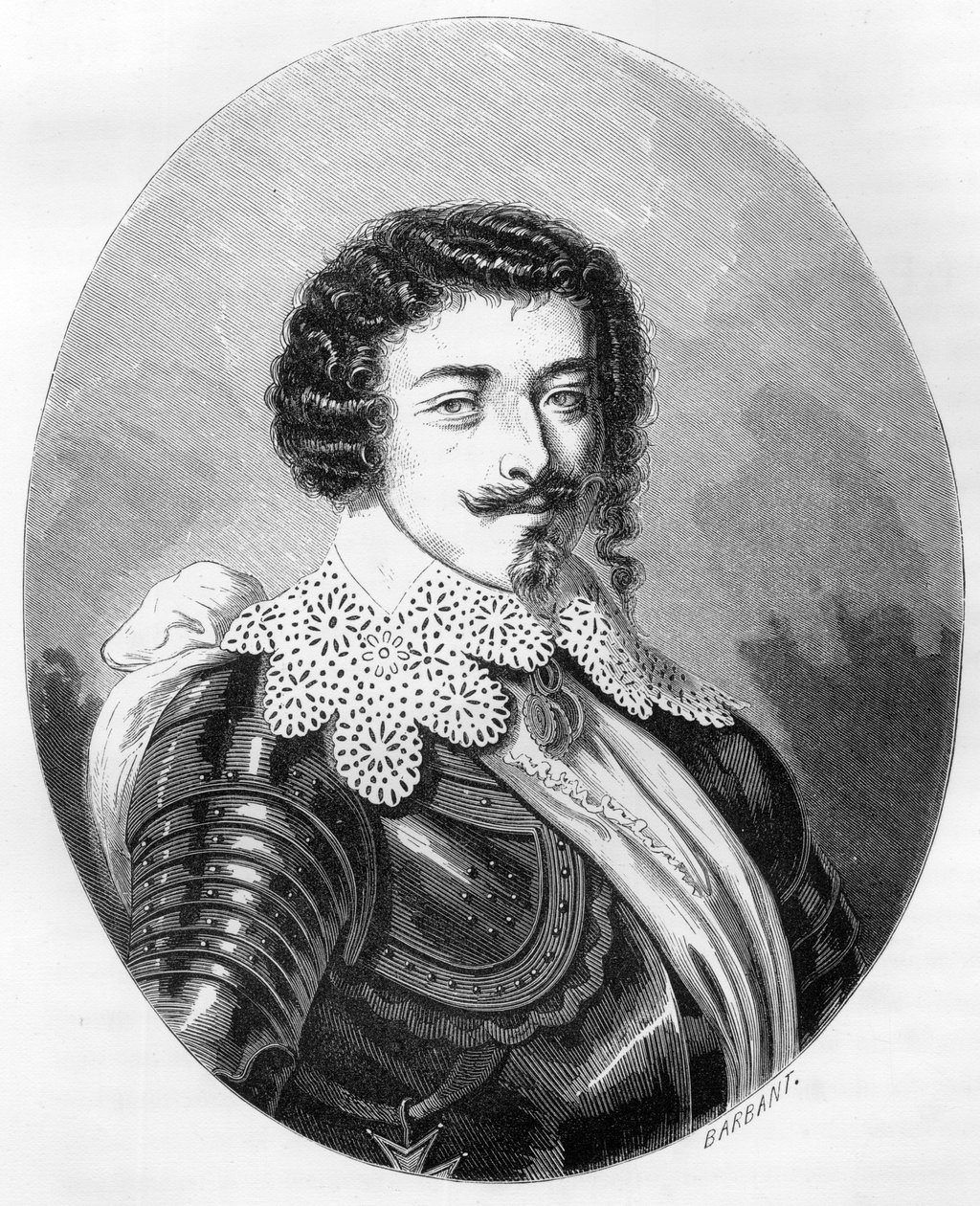 Portrait of Duke Henry II of Montmorency - Engraving from 1863 in Le Livre Rouge - Histoire De L