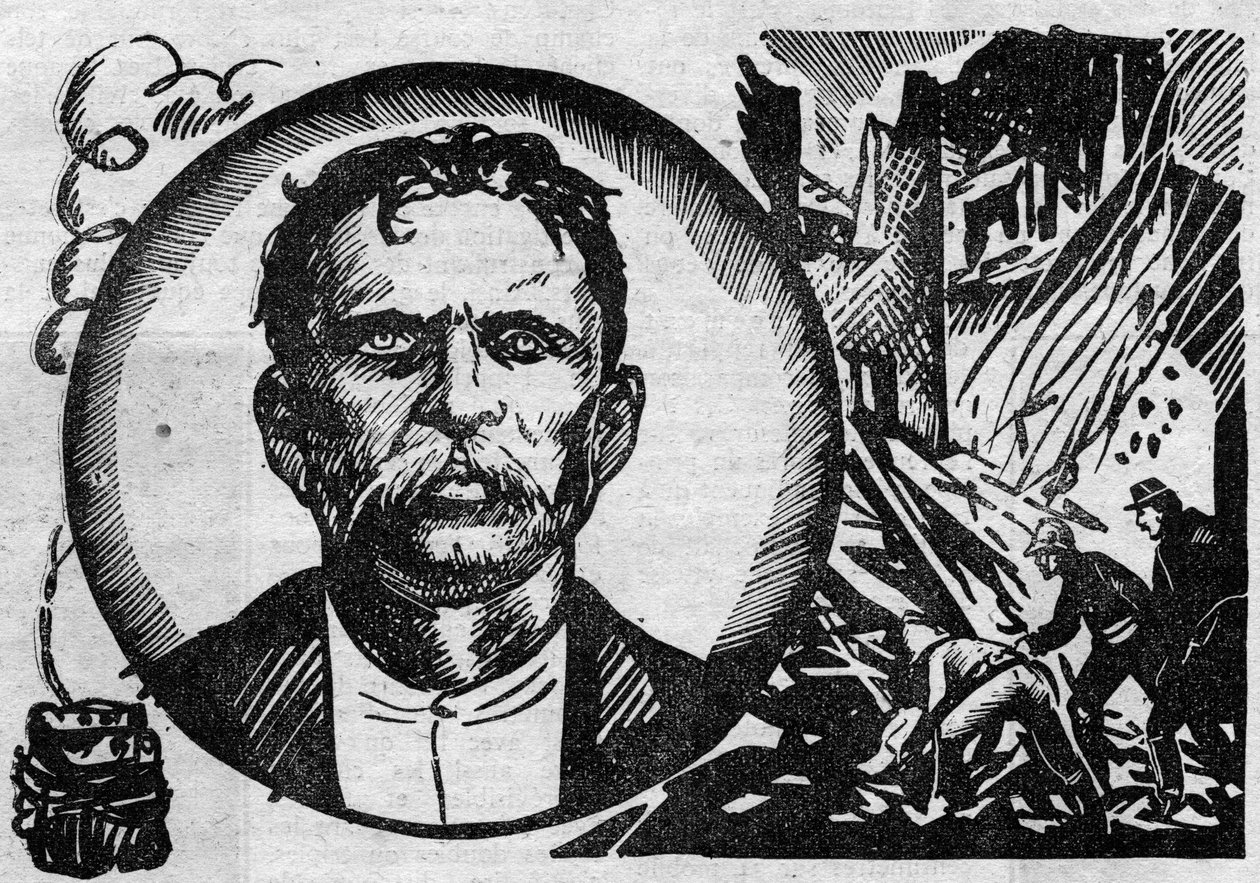Portrait of Francois Claudius Koenigstein dit Ravachol, terrorist and anarchist. Illustration taken from 