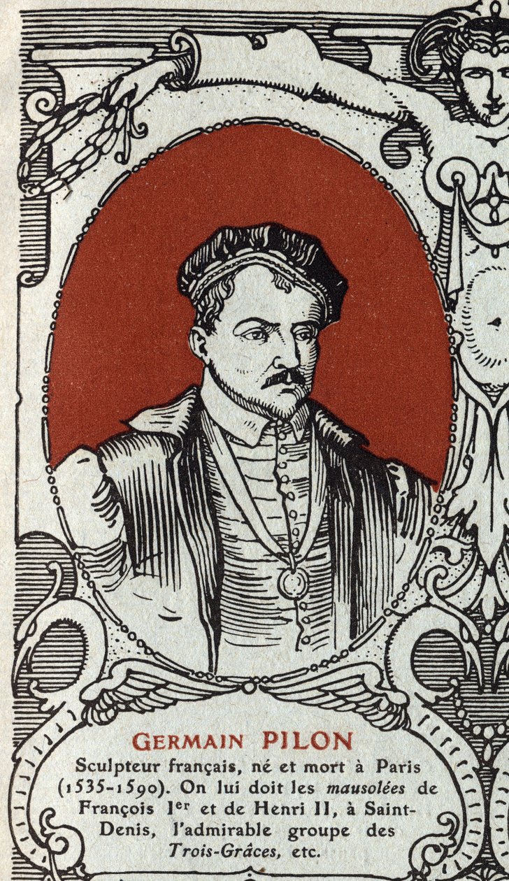 Portrait of Germain Pilon, French sculptor. Engraving from 1914. Private collection. by Anonymous Anonymous