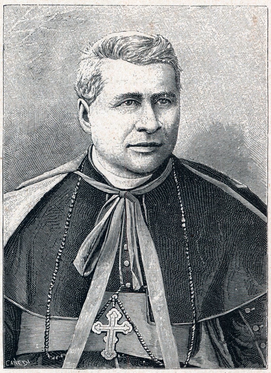 Portrait of Giovanni Simeoni (1816-1892), Italian cardinal. Engraving in Les Missions Catholiques au XIXeme Siecle by Louis-Eugene Louvet. Private collection. by Anonymous Anonymous