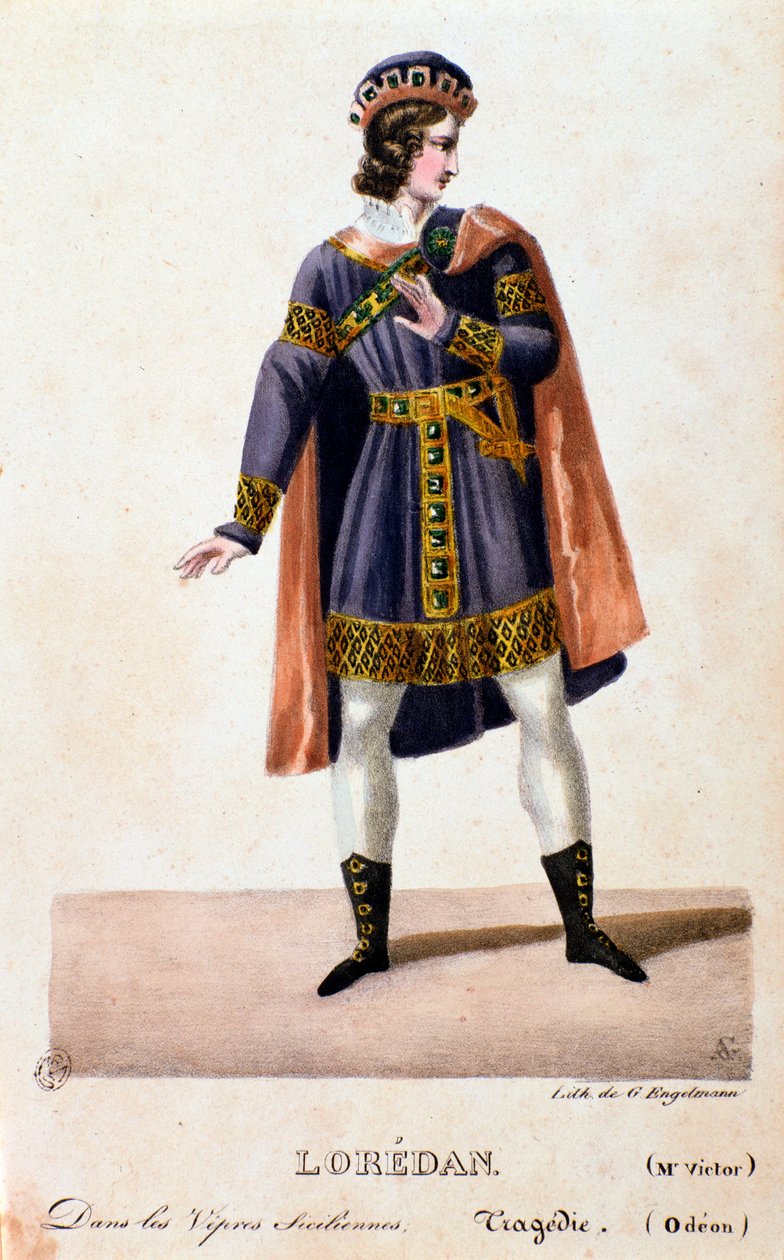 Portrait of Loredan in The Sicilian Vespers (I vespri siciliani), opera by Giuseppe Verdi by Anonymous Anonymous