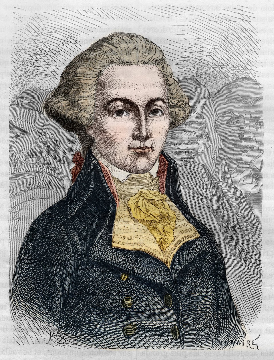 Portrait of Marguerite Elie Guadet, French politician (1758-1794). Engraving from 1866 in 